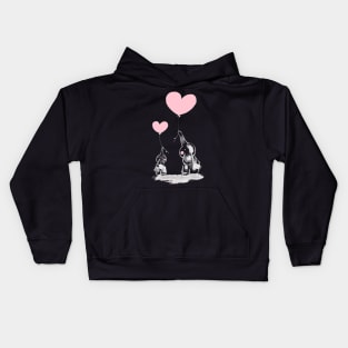 Two cute Elephants with Hearts - Oilpainting of Love Kids Hoodie